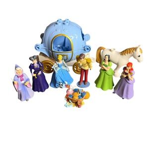 Disney Lego Duplo Cinderella Carriage Royal & Disney Store 7 Posable Figures